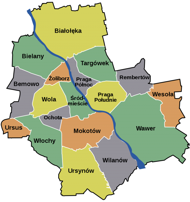 Warszawa dzielnice